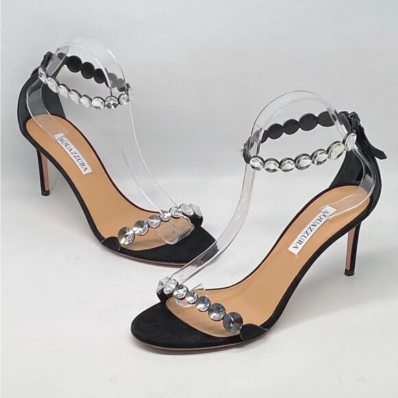 Aquazuura Maxi-Tequila 75 embellished suede sandals size 39 - Picture 9 of 13